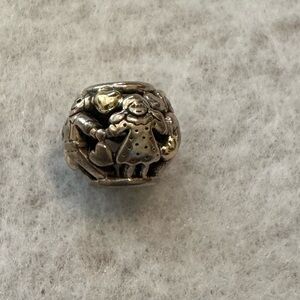 Pandora Silver Charm with Heart and Figure